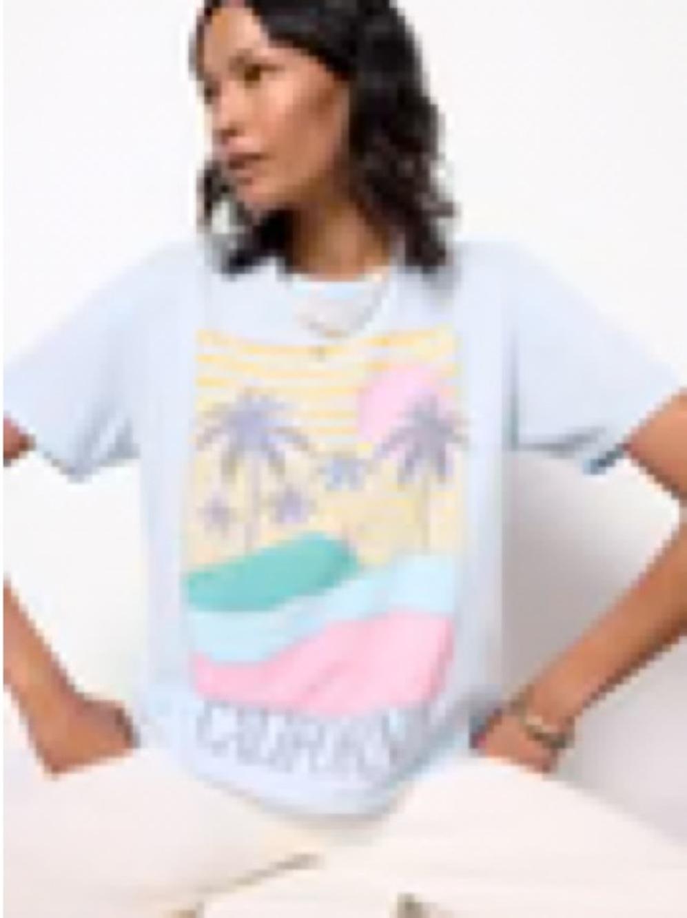 Original Retro Brand Pastel Graphic Short Sleeve Tee - Light Blue